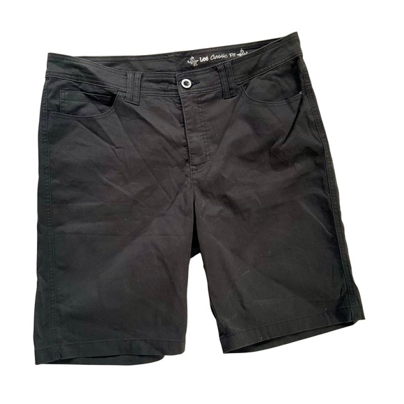 Lee Pants - Lee Classic Fit Black Bermuda Shorts 16 M Cotton Stretch‎ Chino Preppy Comfort